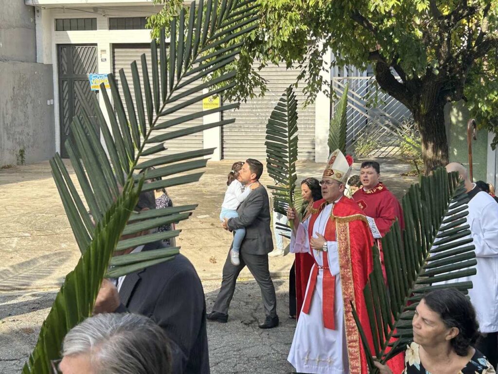 Dom Edmilson Amador Caetano, em missa de Ramos