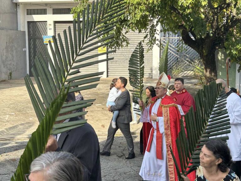 Dom Edmilson Amador Caetano, em missa de Ramos